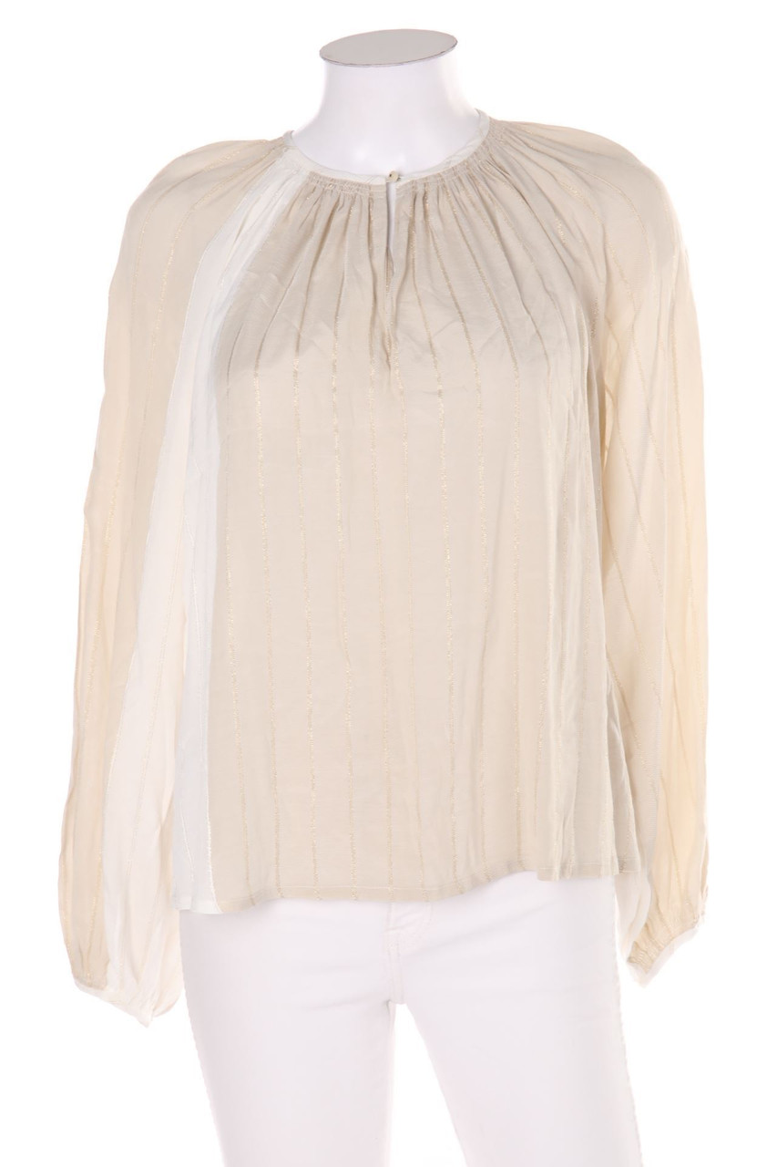 MANGO SUIT - Streifen-Bluse mit Metallic-Effekt - XXS