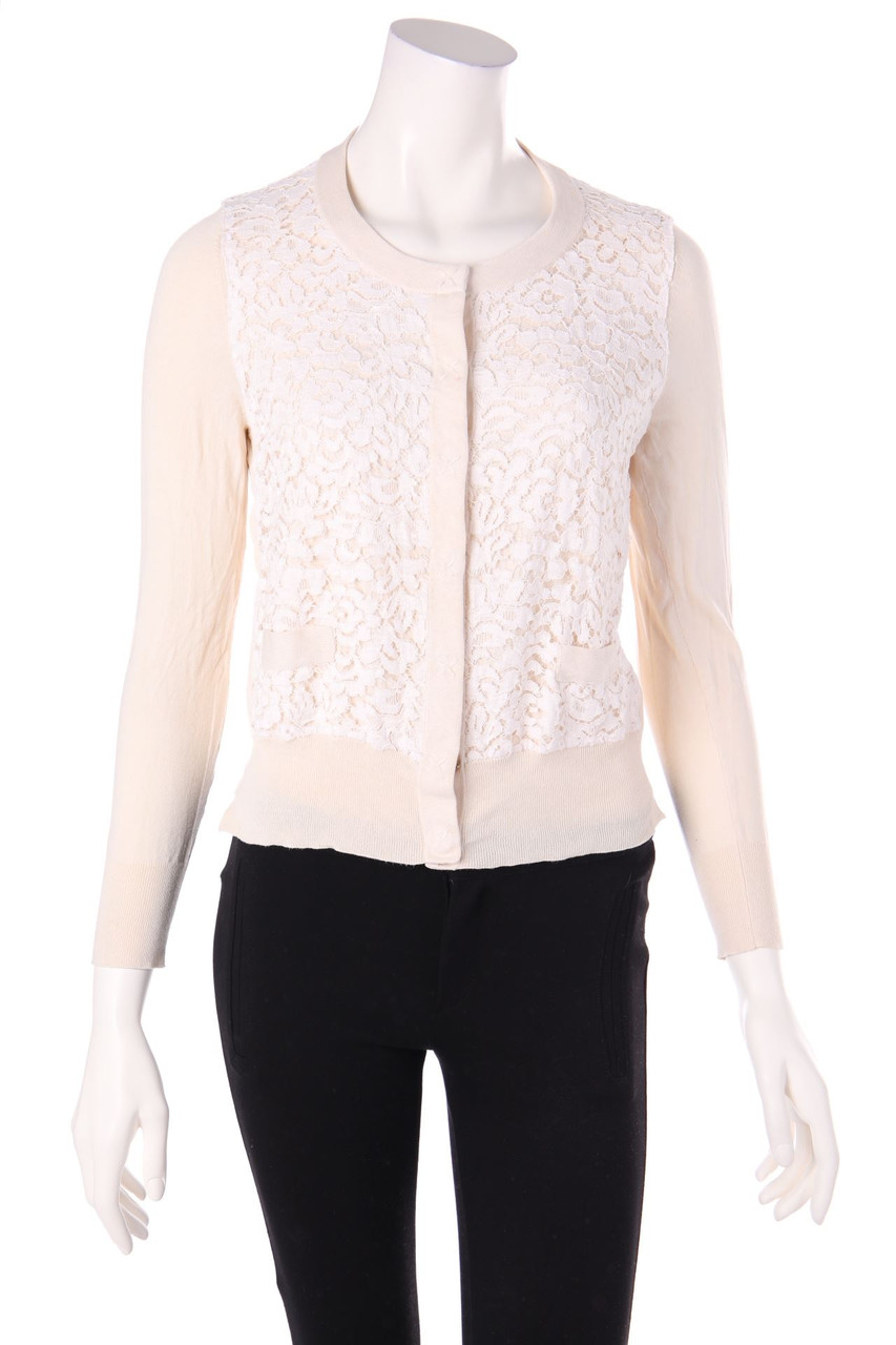 PAULE KA - Cardigan with Lace Insert - M