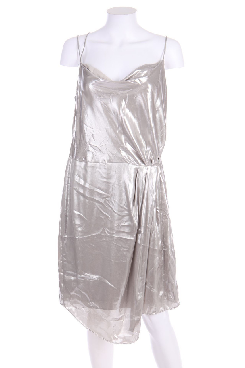 H&M - Abendkleid in Wickel-Optik mit Metallic-Effekt - D 44