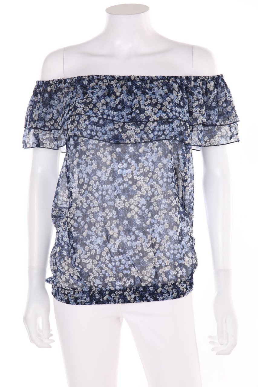 flame - Carmen-Bluse im Layer Look mit Volants - S