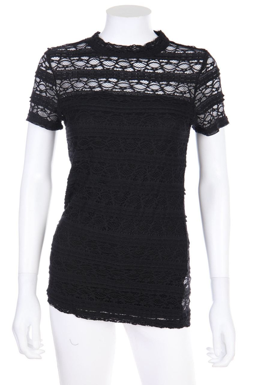 Laura Torelli COLLECTION - Lace-Shortsleeve-Shirt - S