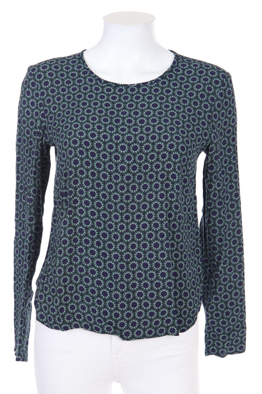 H&M - Vokuhila-Bluse aus Crêpe mit geometrischem Muster - D 34