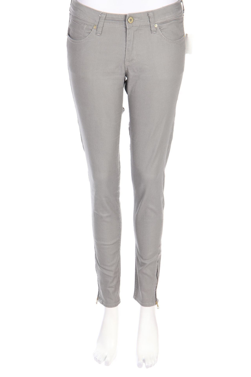 H&M &denim - Coated Skinny-Jeans aus Baumwoll-Mix - W27