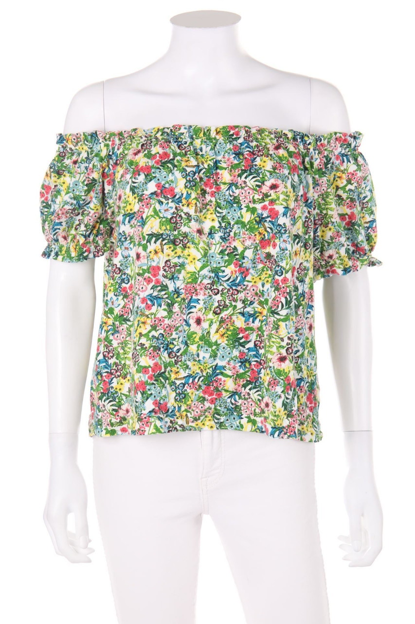 H&M - Volant-Bluse mit floralem Muster - M