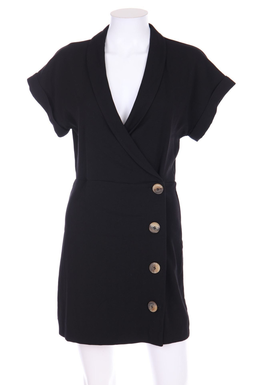 MANGO SUIT - Party-Kleid in Wickel-Optik mit Knöpfen - S