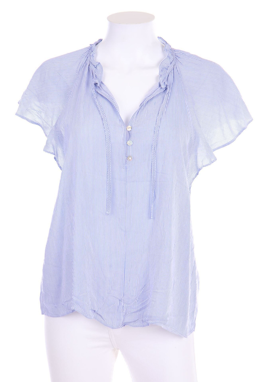 H&M - Kurzarm-Bluse aus Viskose mit Streifen - D 34