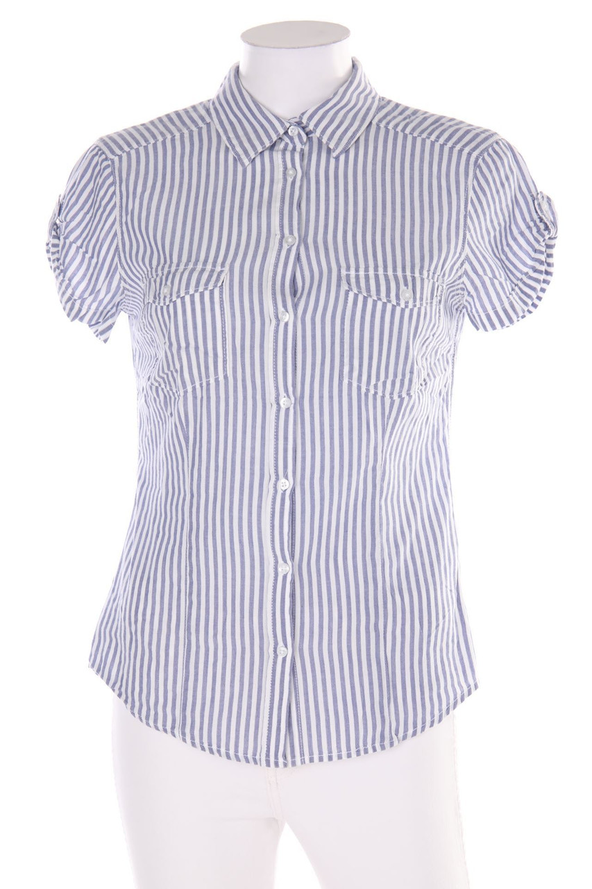 H&M LOGG - Kurzarm-Bluse mit Streifen - D 36