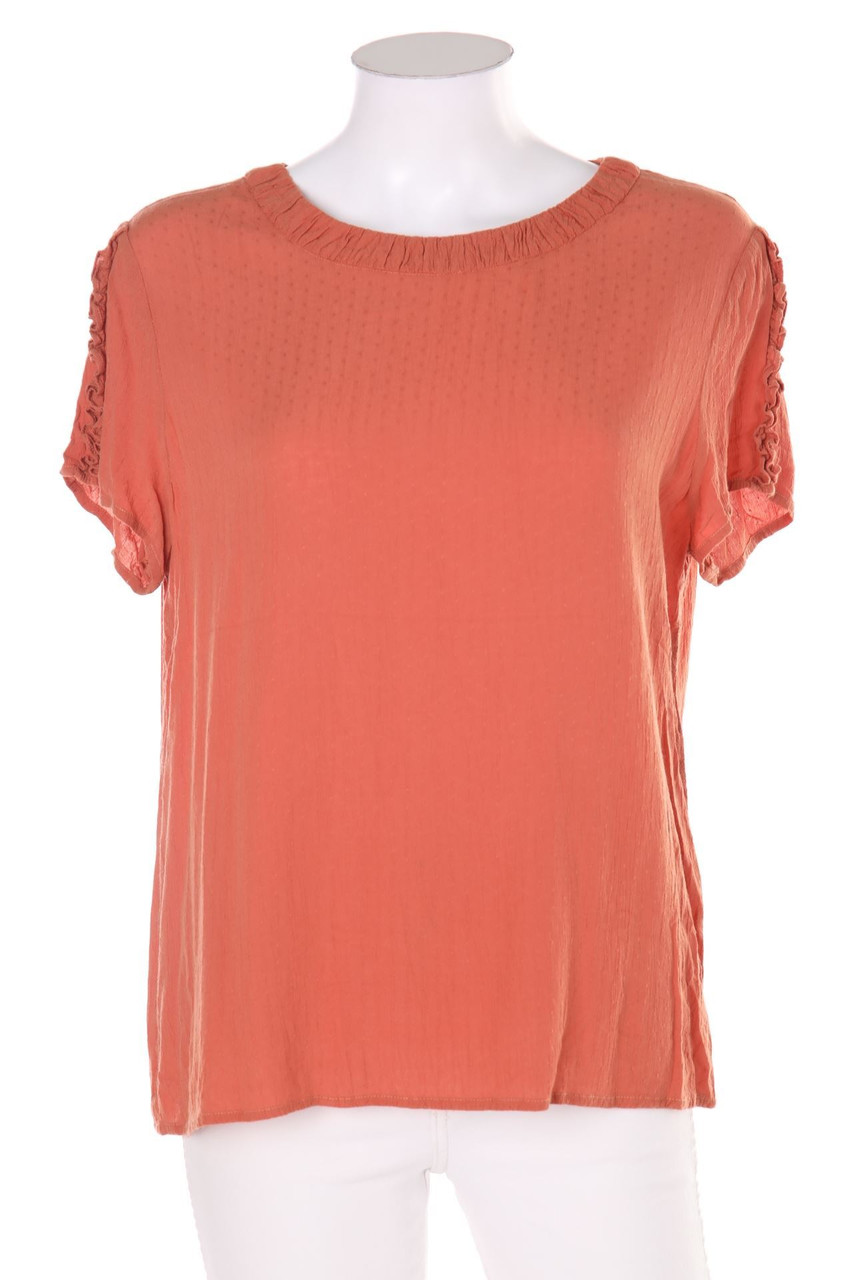 promod - Kurzarm-Bluse mit Rüschen - L