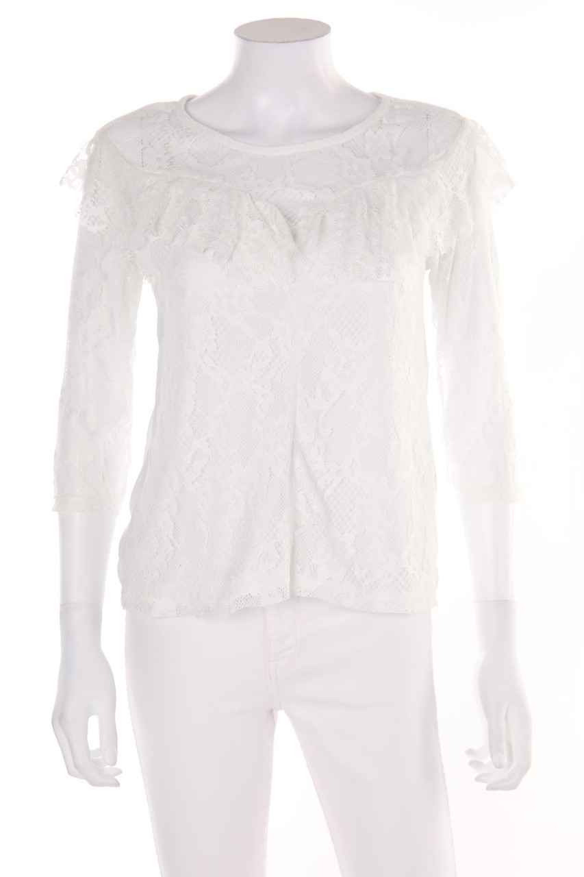 Laura Torelli COLLECTION - Blouse with 3/4 Sleeve with Lace - S