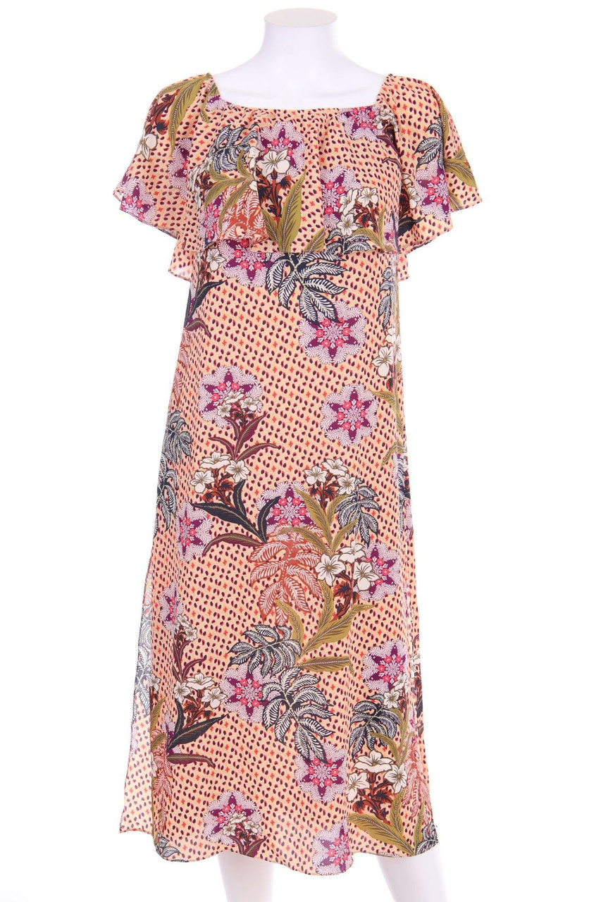 ZARA WOMAN - Carmen-Maxi Dress with floral print with Slit - XS