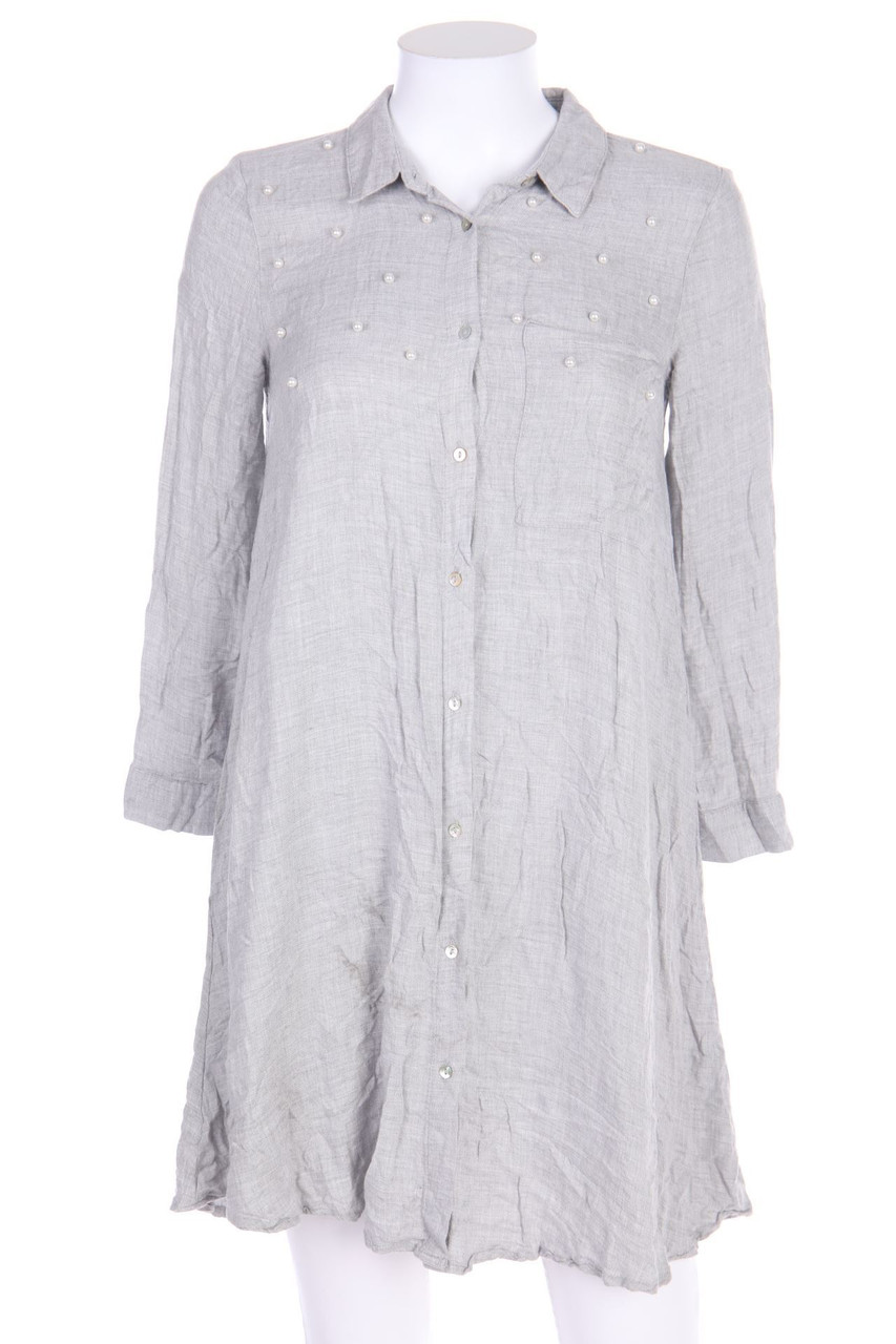 Stradivarius - Shirt Dress with Pearls - S