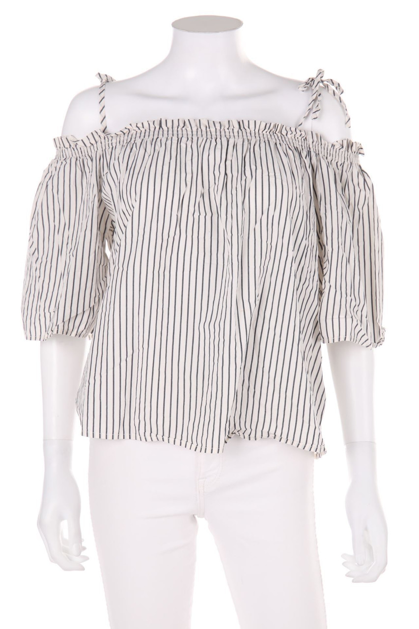 H&M - Träger-Carmen-Bluse mit Streifen - D 38