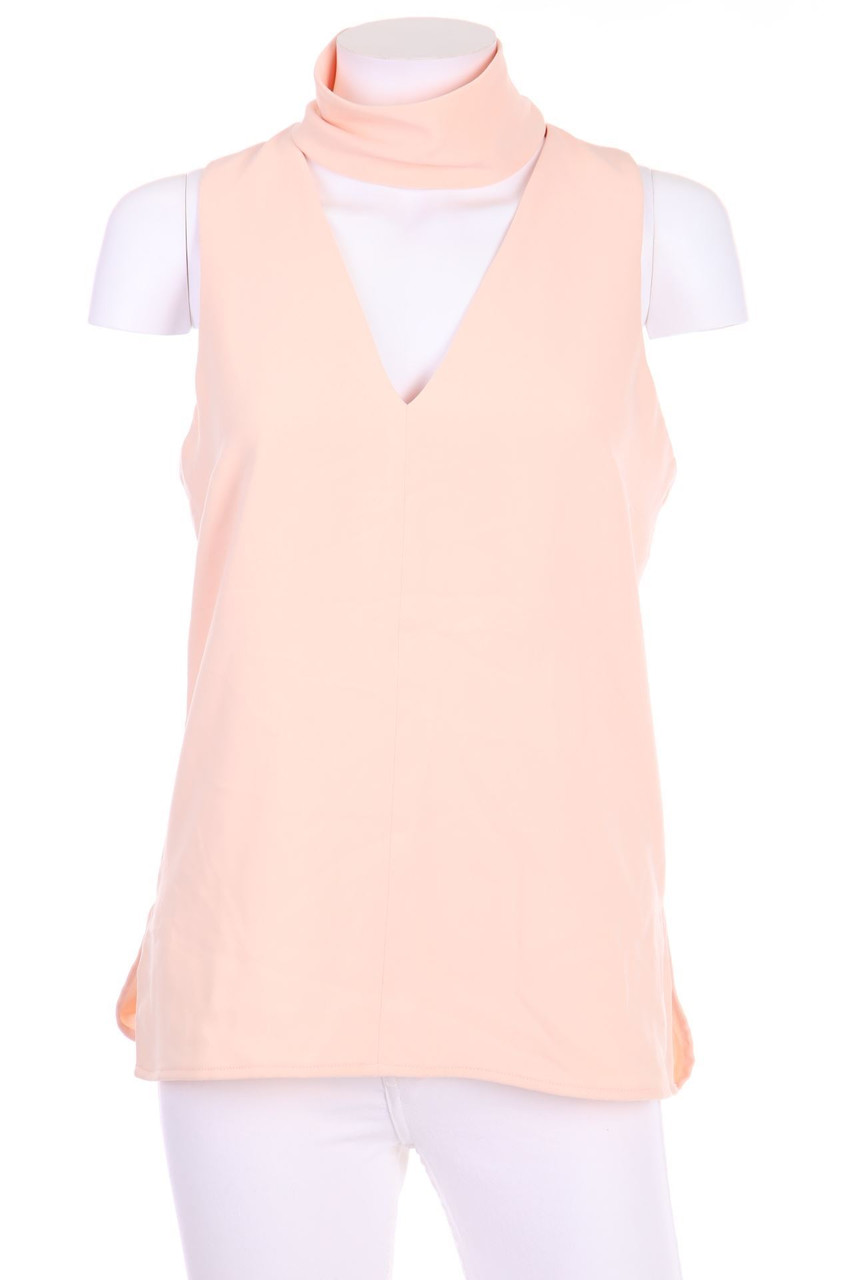 zebra - Blouse Top with Deep Plunge Neckline - S