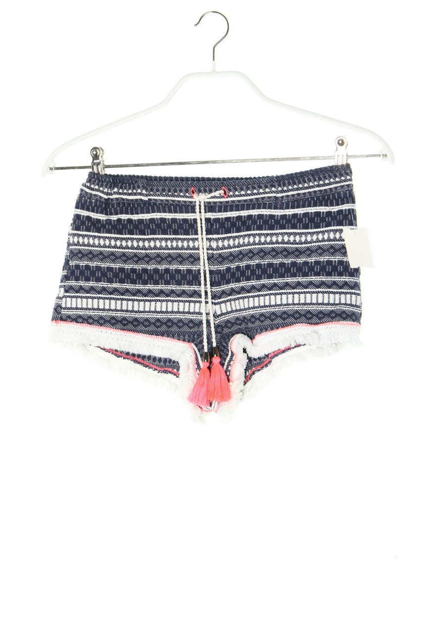 MANGO - Hotpants with Ethno Print with Fringes - S