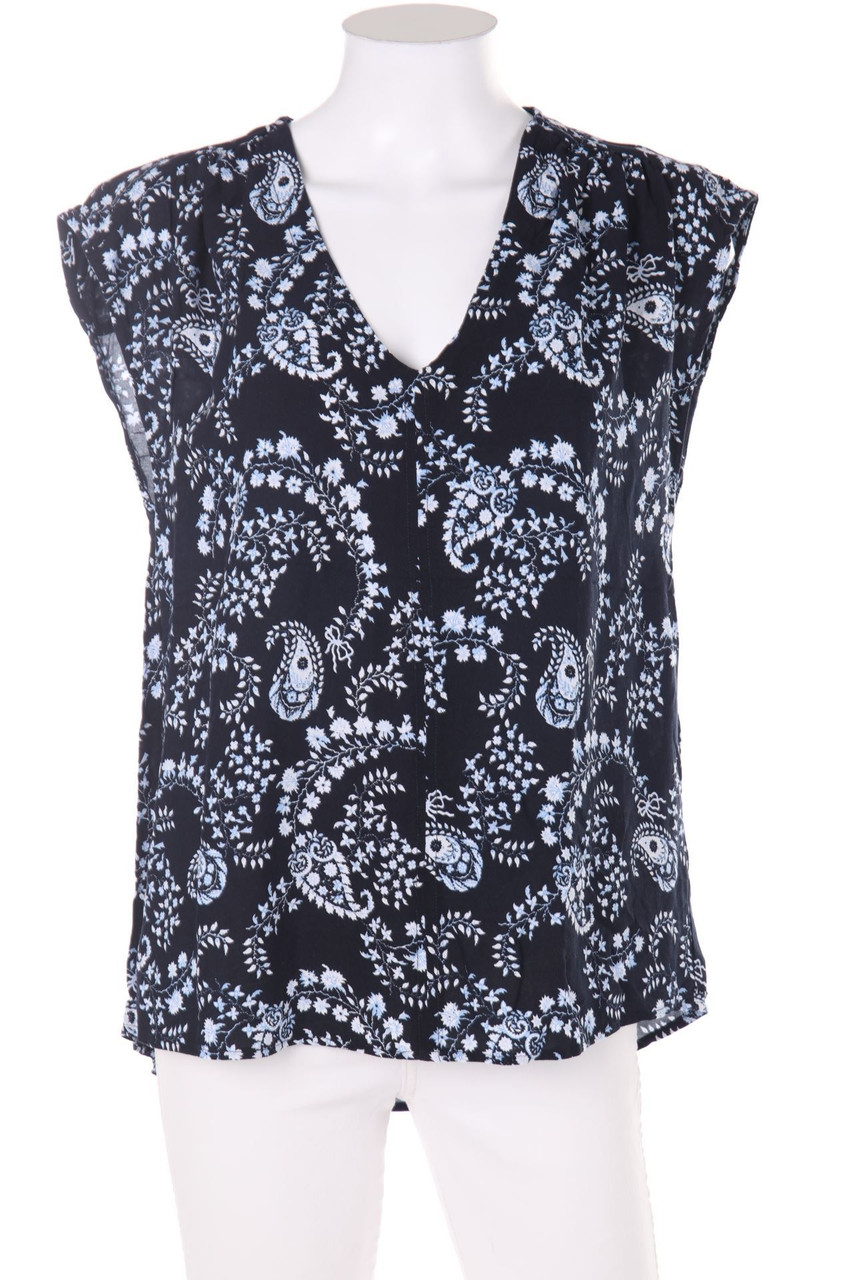 H&M LOGG - Kurzarm-Bluse mit Paisley-Print aus Viskose - D 36