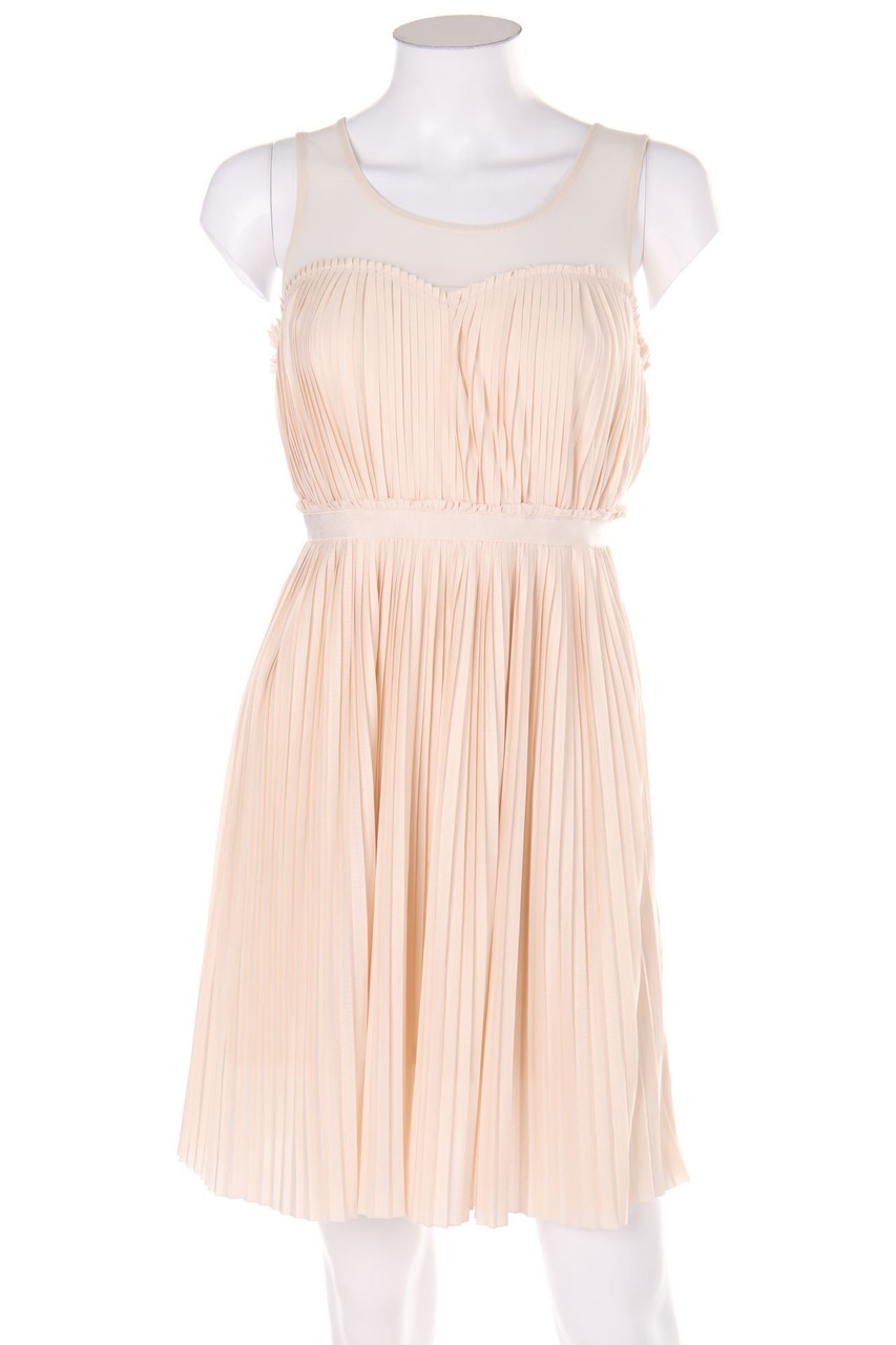 H&M - Plissee-Kleid mit Mesh-Einsatz - S