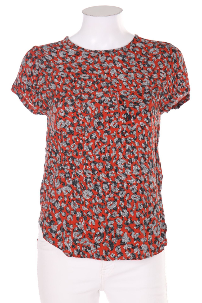 H&M - Kurzarm-Bluse mit Print - D 34