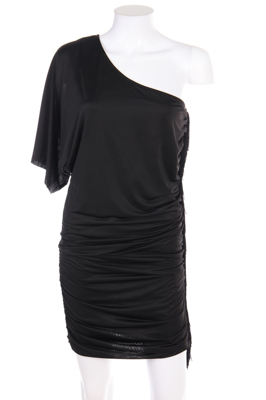 AMISU - One Shoulder-Kleid mit Fransen - D 38