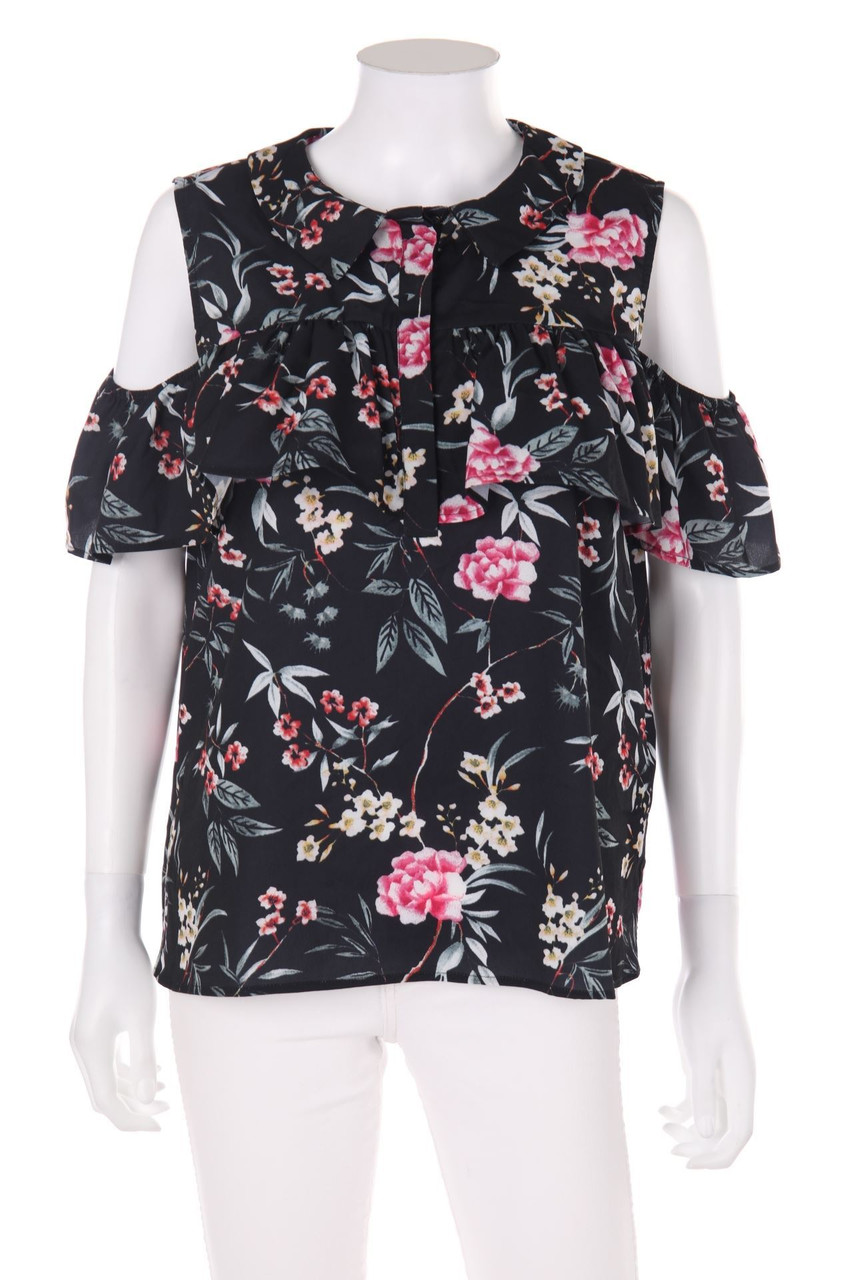 RAINBOW - Blouse Top with Cut-outs with floral print - D 42
