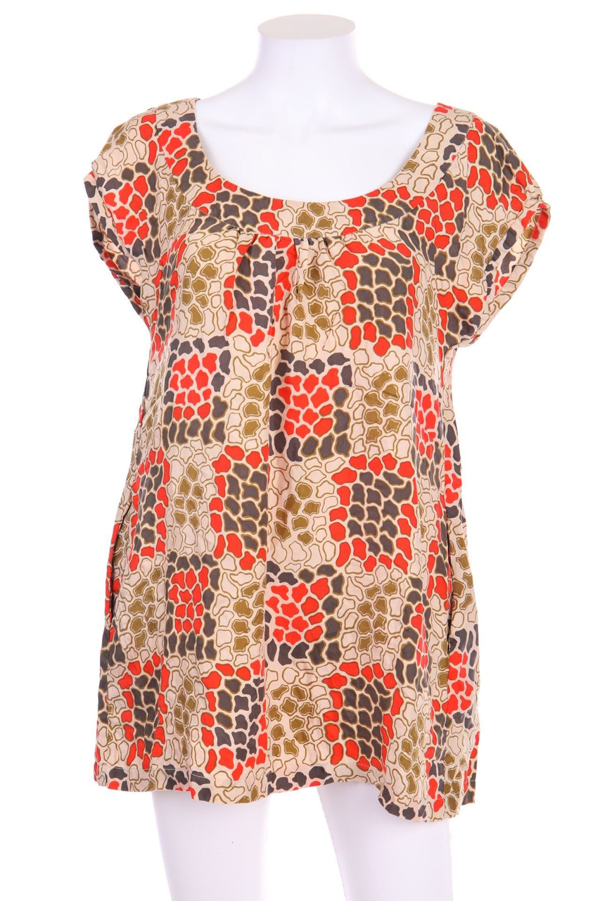 BENSIMON - Shortsleeve-Silk Blouse with Print - S