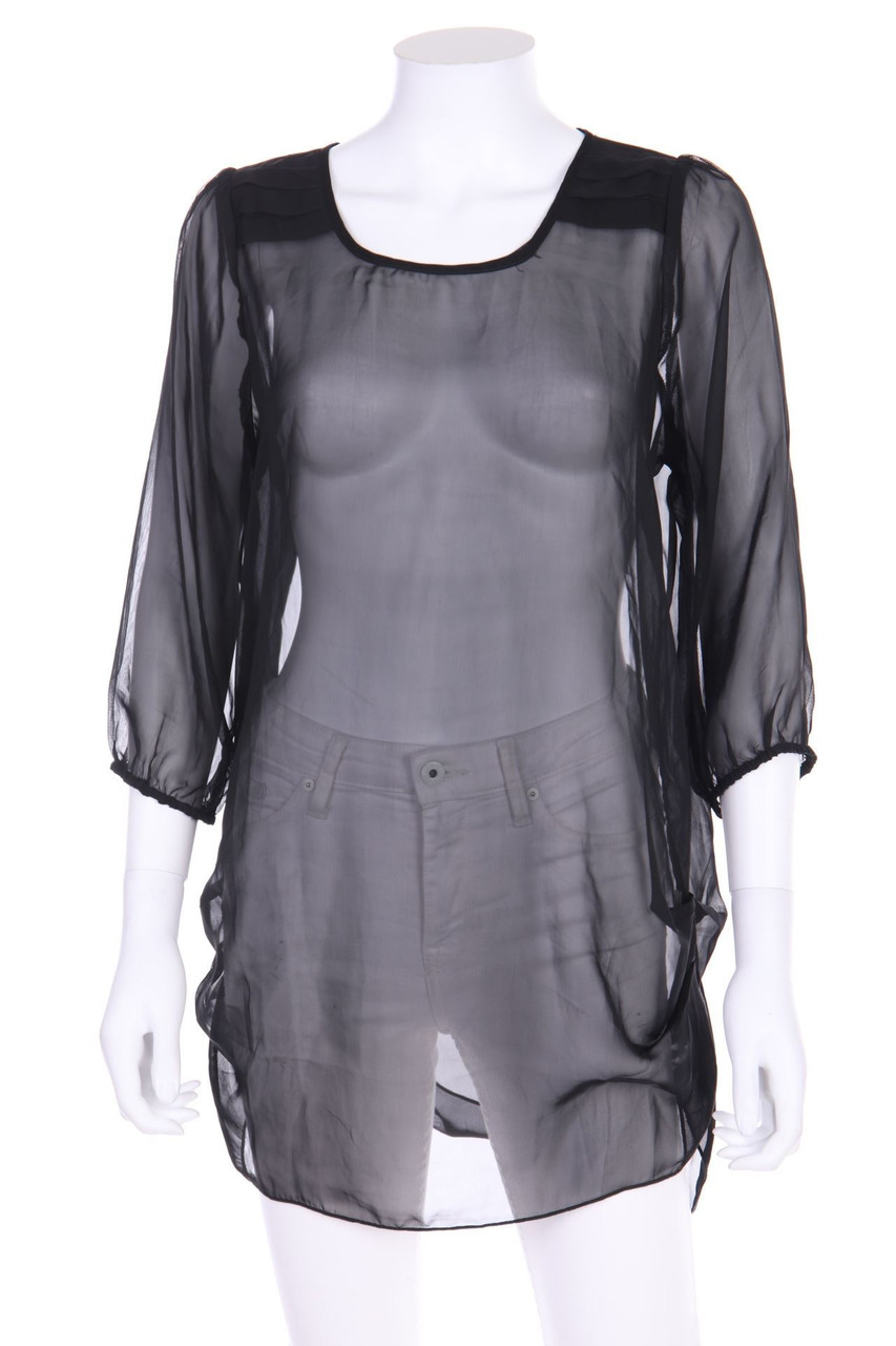 VERO MODA - Chiffon-Bluse mit 3/4-Ärmel mit Falten - XS