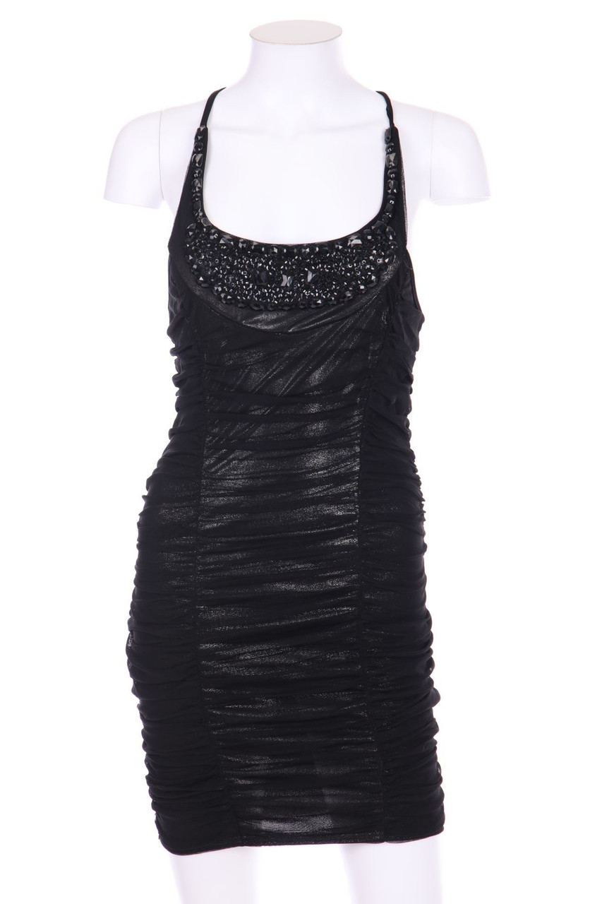 PROGRESS - Stretch-Party-Kleid mit Schmuckstein-Applikation - S