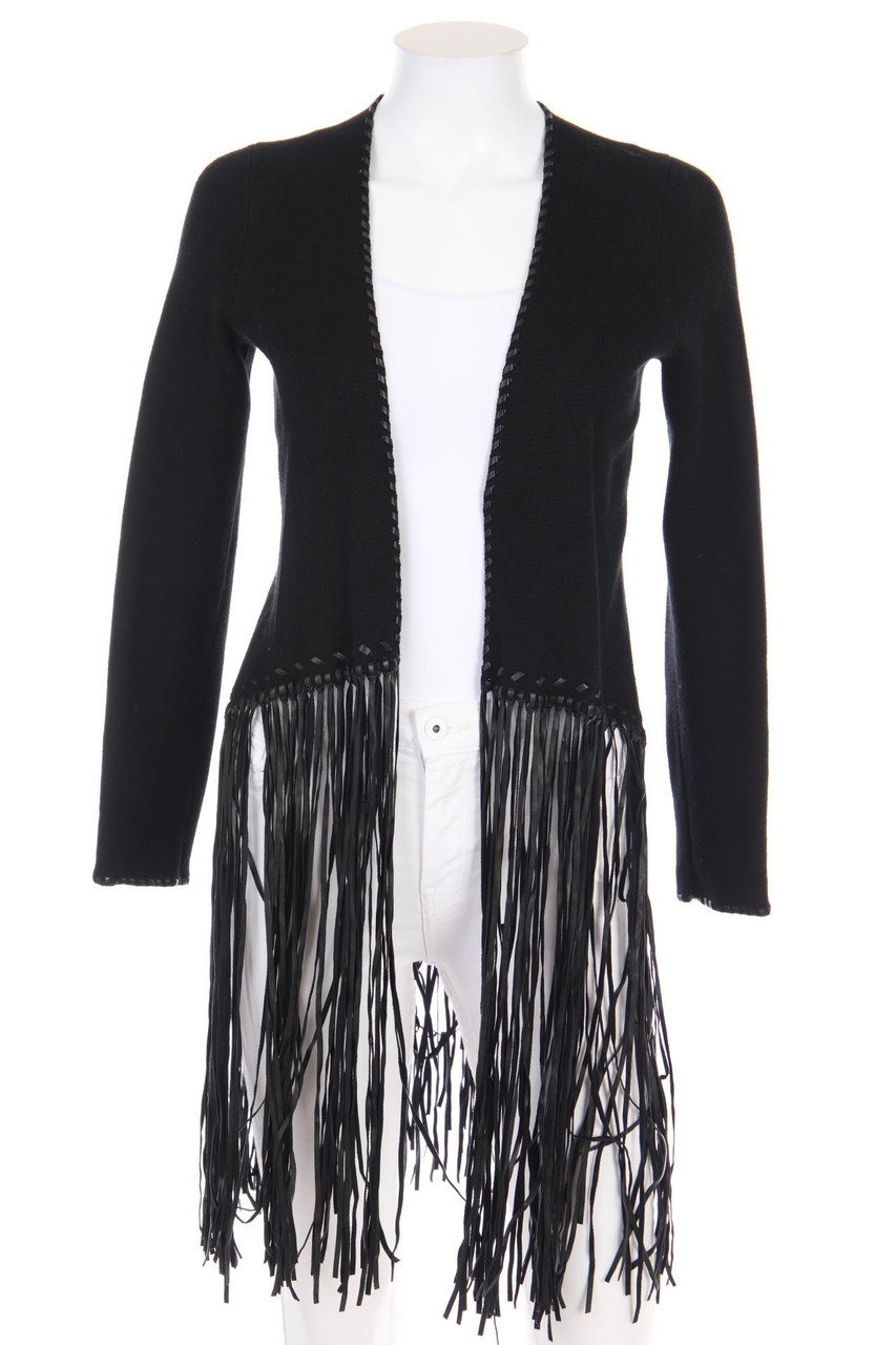 Zara Knit - Cardigan mit Kunstleder-Details - S