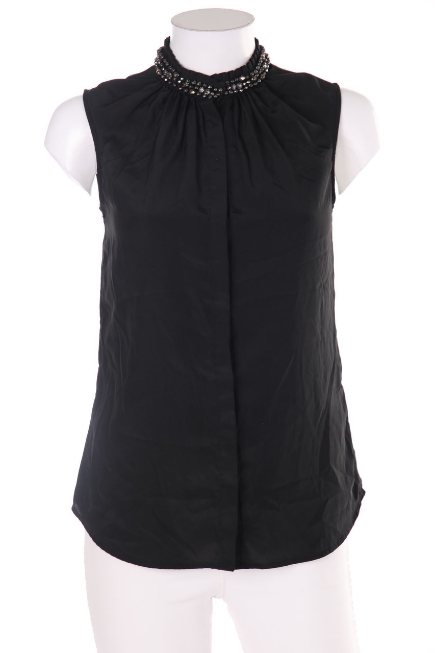 H&M - Blusentop mit Schmuckstein-Applikation - D 34