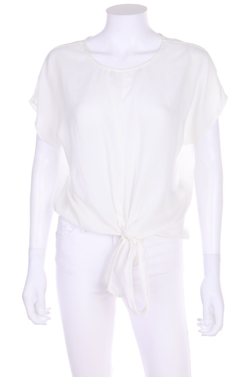 VERO MODA - Oversize-Kurzarm-Bluse zum Knoten - XS