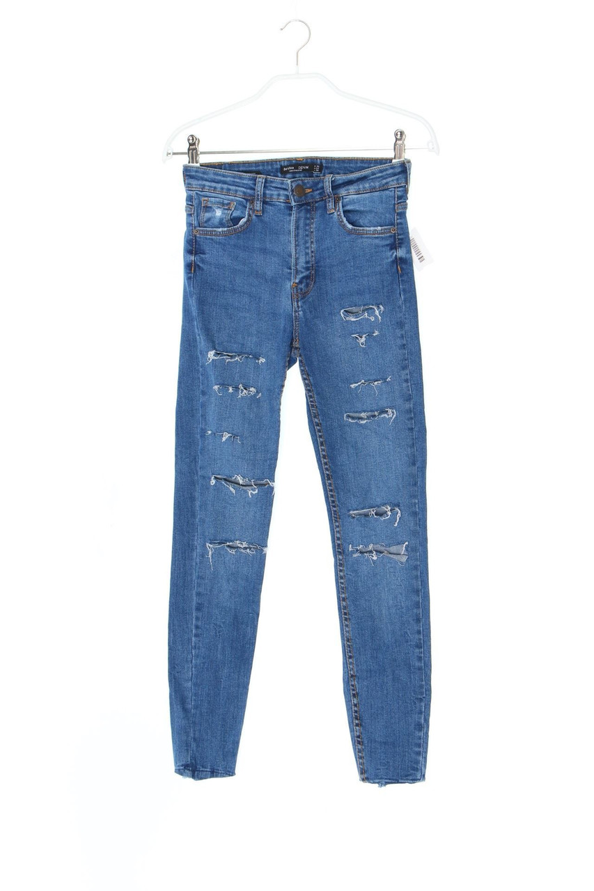 Bershka Denim - Destroyed Skinny-Jeans mit Stretch - D 34