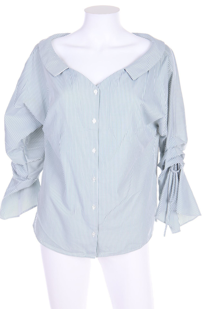 VERO MODA - Streifen-Bluse mit Raffungen - L