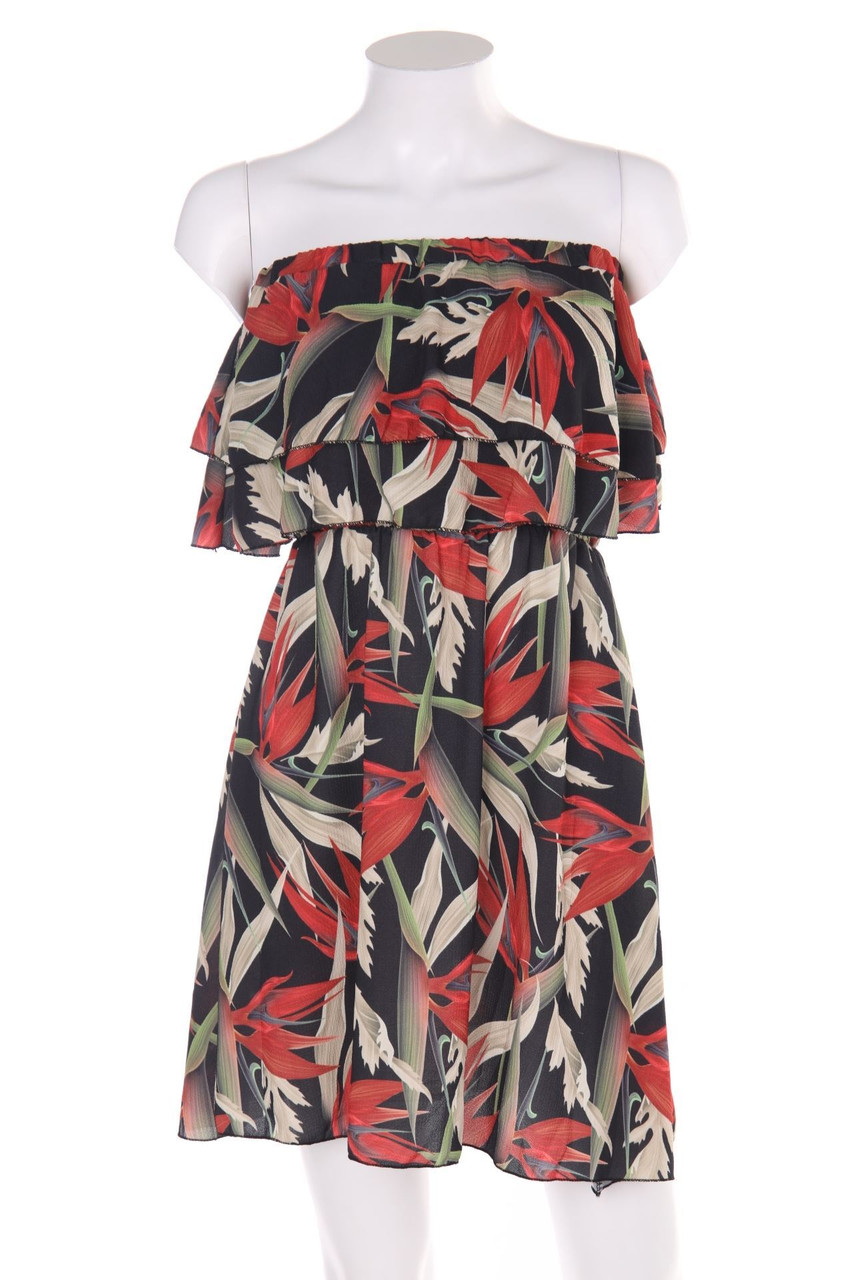 zebra - Bandeau-Dress with Volants - XS