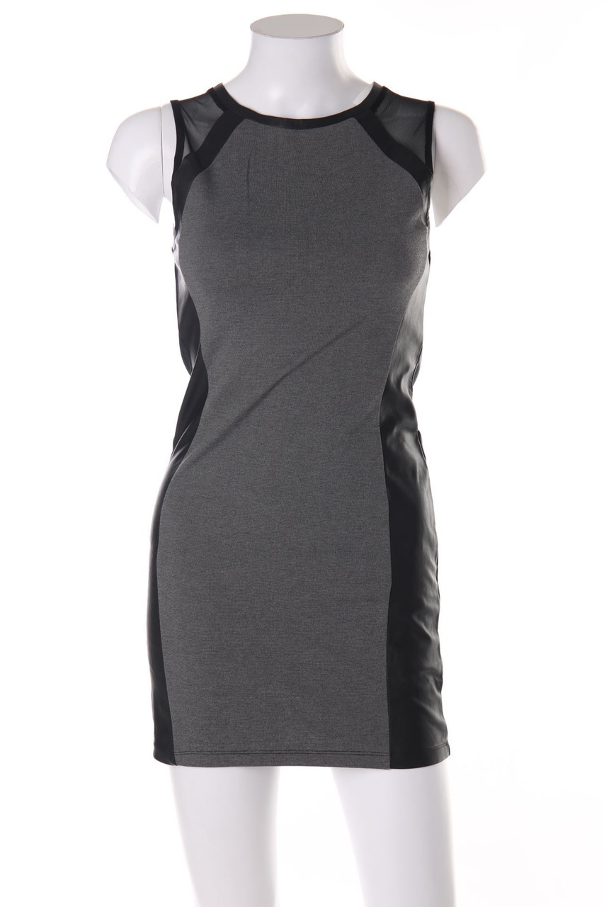 H&M DIVIDED - Party-Kleid mit Kunstleder-Details - D 34