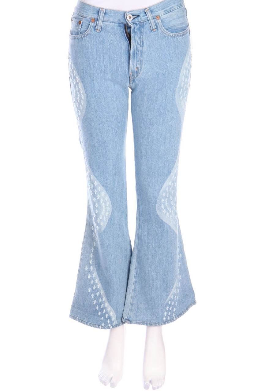 REPLAY - Used Look Flared-Jeans mit Muster - W28