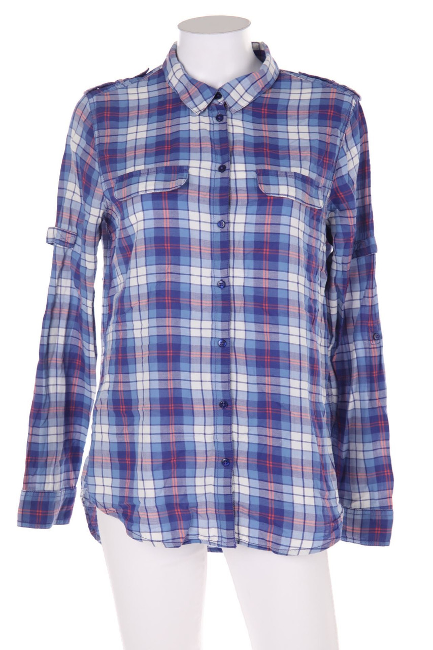 AMISU - Hemd-Bluse mit Karo-Muster - L