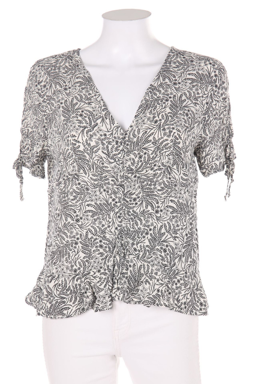 H&M - Kurzarm-Bluse mit floralem Muster - L