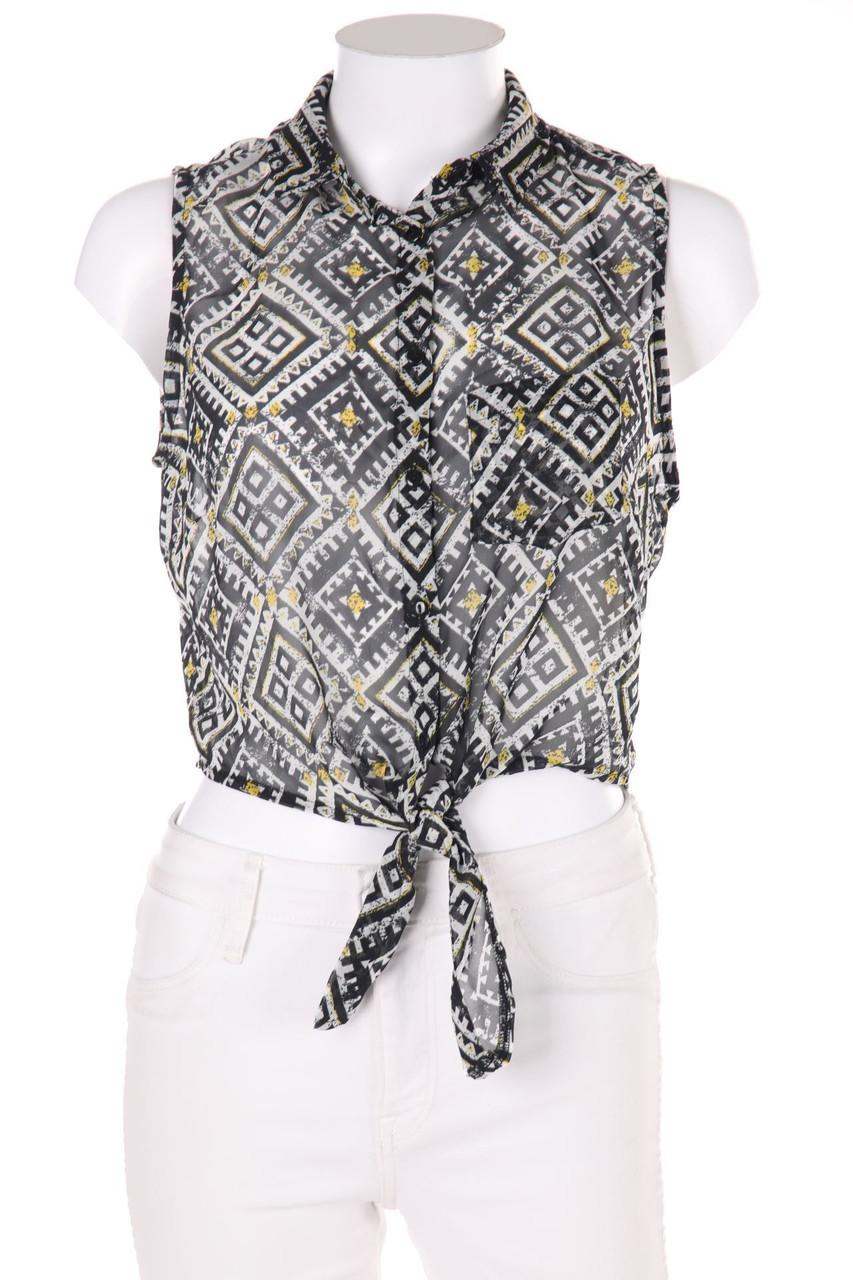 TALLY WEiJL - Blouse Top with Print to tie - M