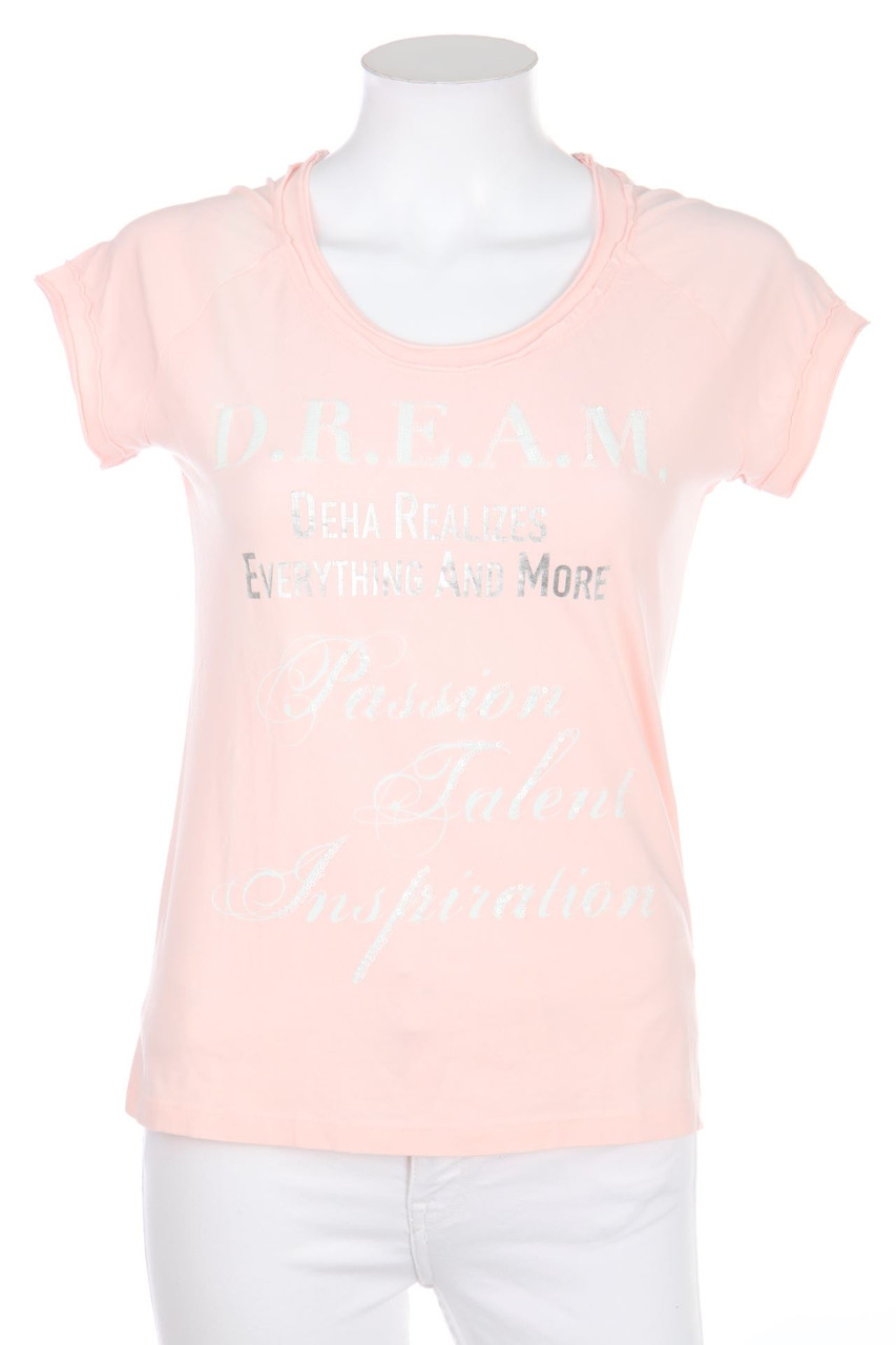 DEHA - Kurzarm-Shirt mit Print mit Pailletten - S