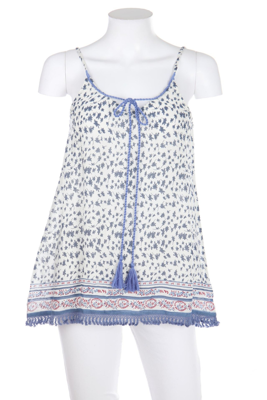 Chicorée - Blouse Top with floral print with Tassels - XS