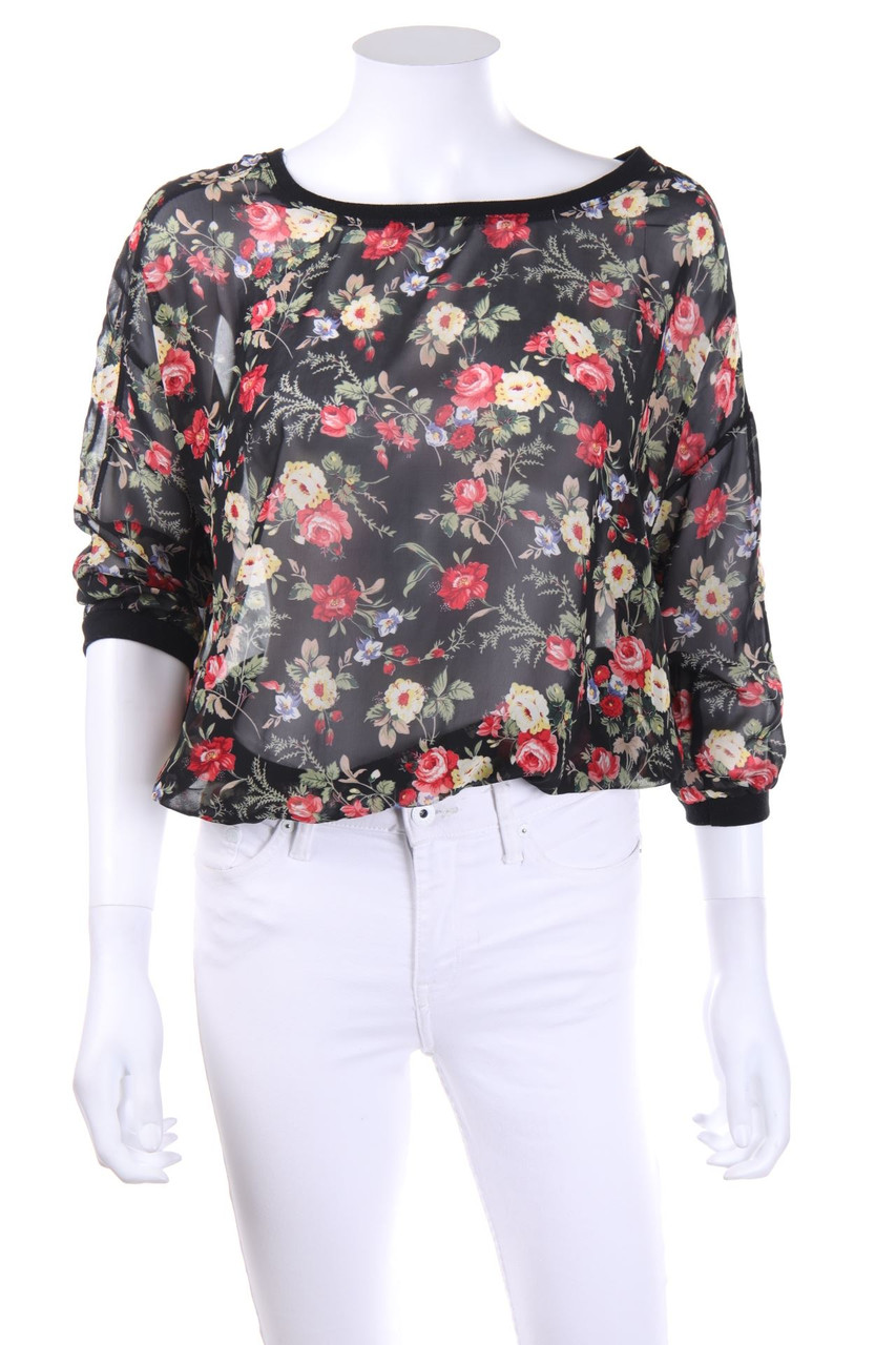 Best emilie - Chiffon-Blouse with 3/4 Sleeve with Flower Print - D 38-40