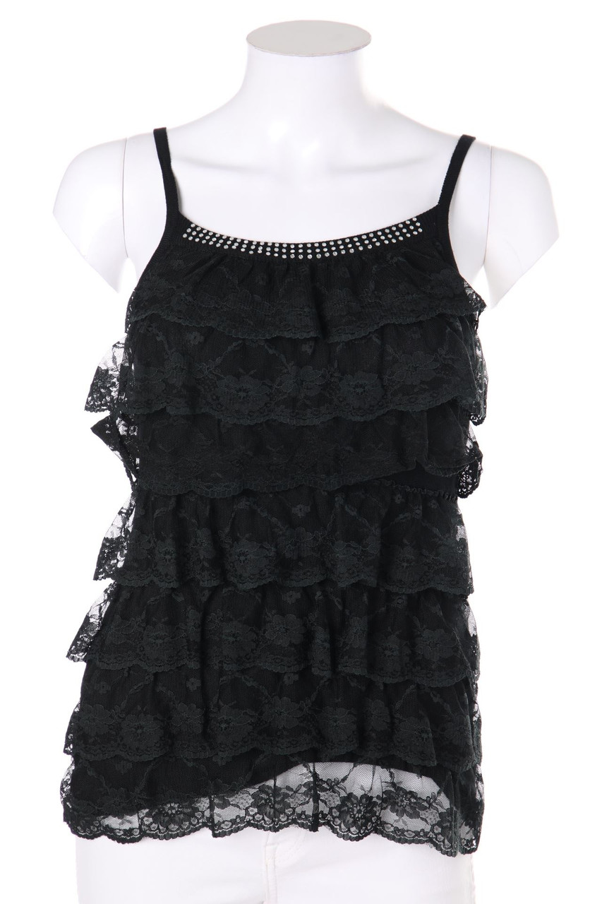 Ohne Label - Top im Layer Look mit Volants - D 36