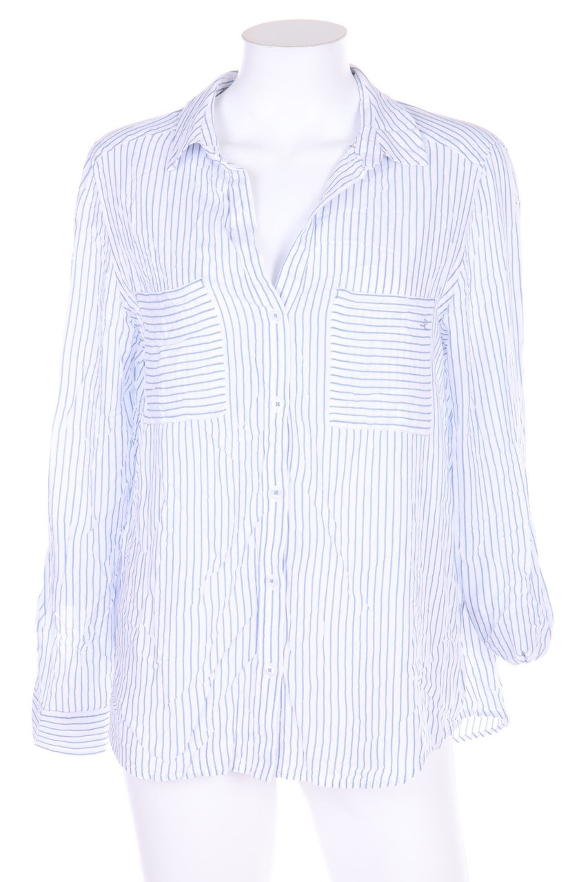 s.Oliver - Shirt Blouse with Stripes with Roll-up Sleeves - D 40