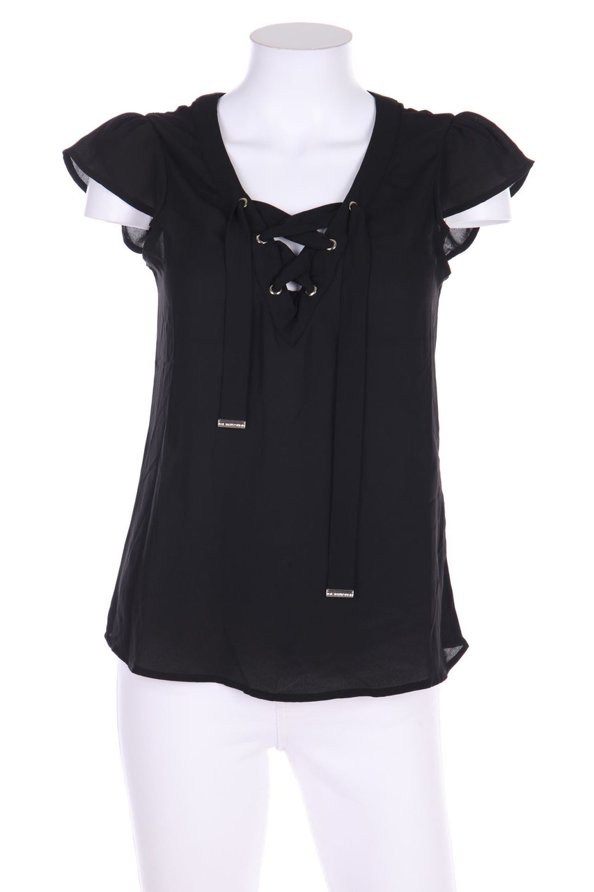 MORGAN - Shortsleeve-Tunic Blouse with Lacing - D 36