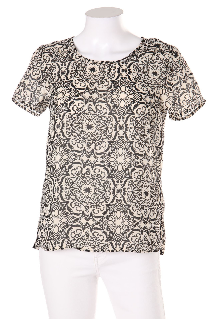 VERO MODA - Kurzarm-Bluse mit Print - XS