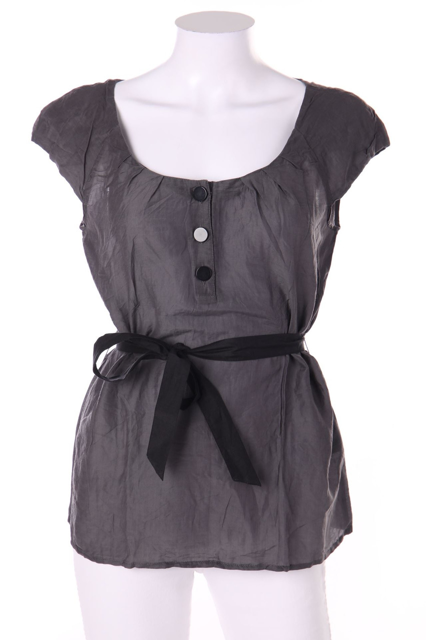 H&M - Kurzarm-Bluse mit Seide - D 38