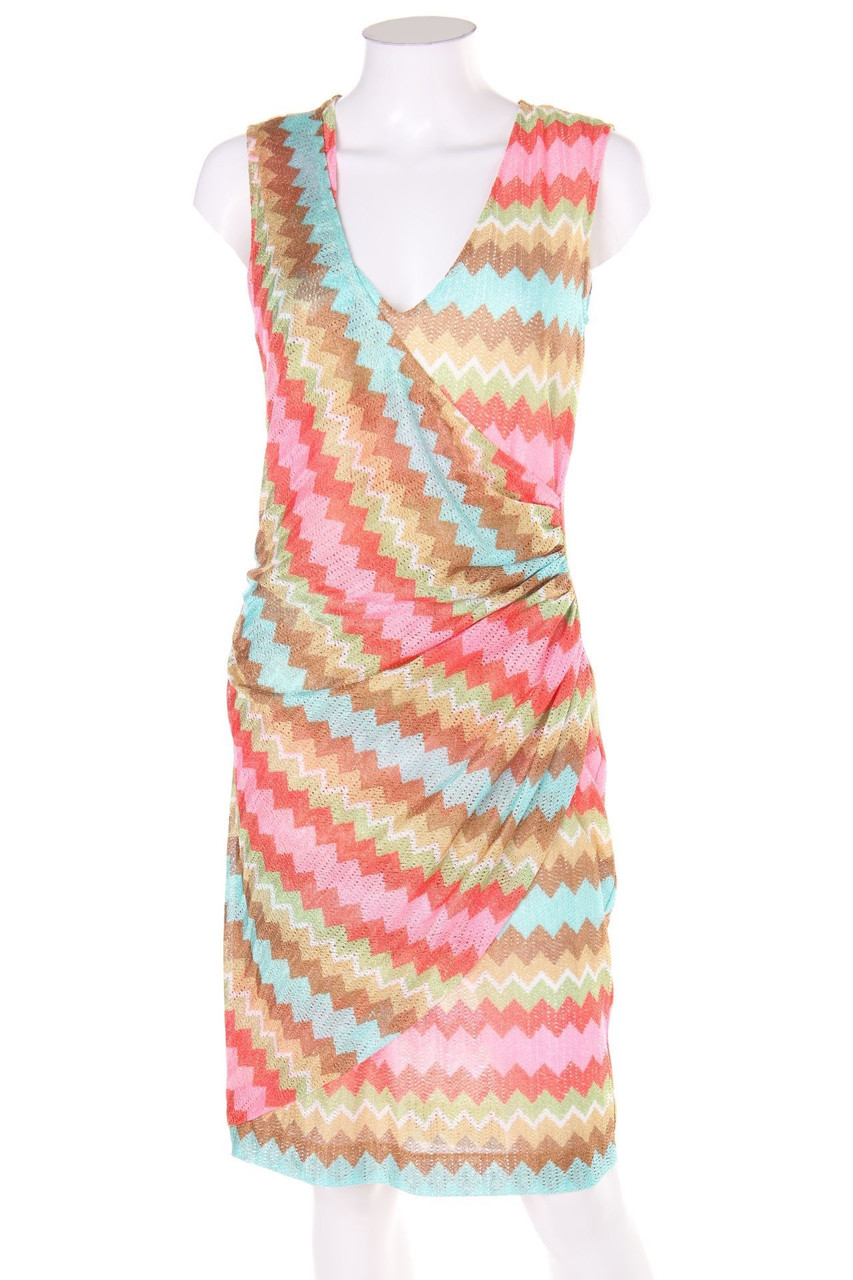ana alcazar - Dress with Draping with Chevron Stripes - D 42