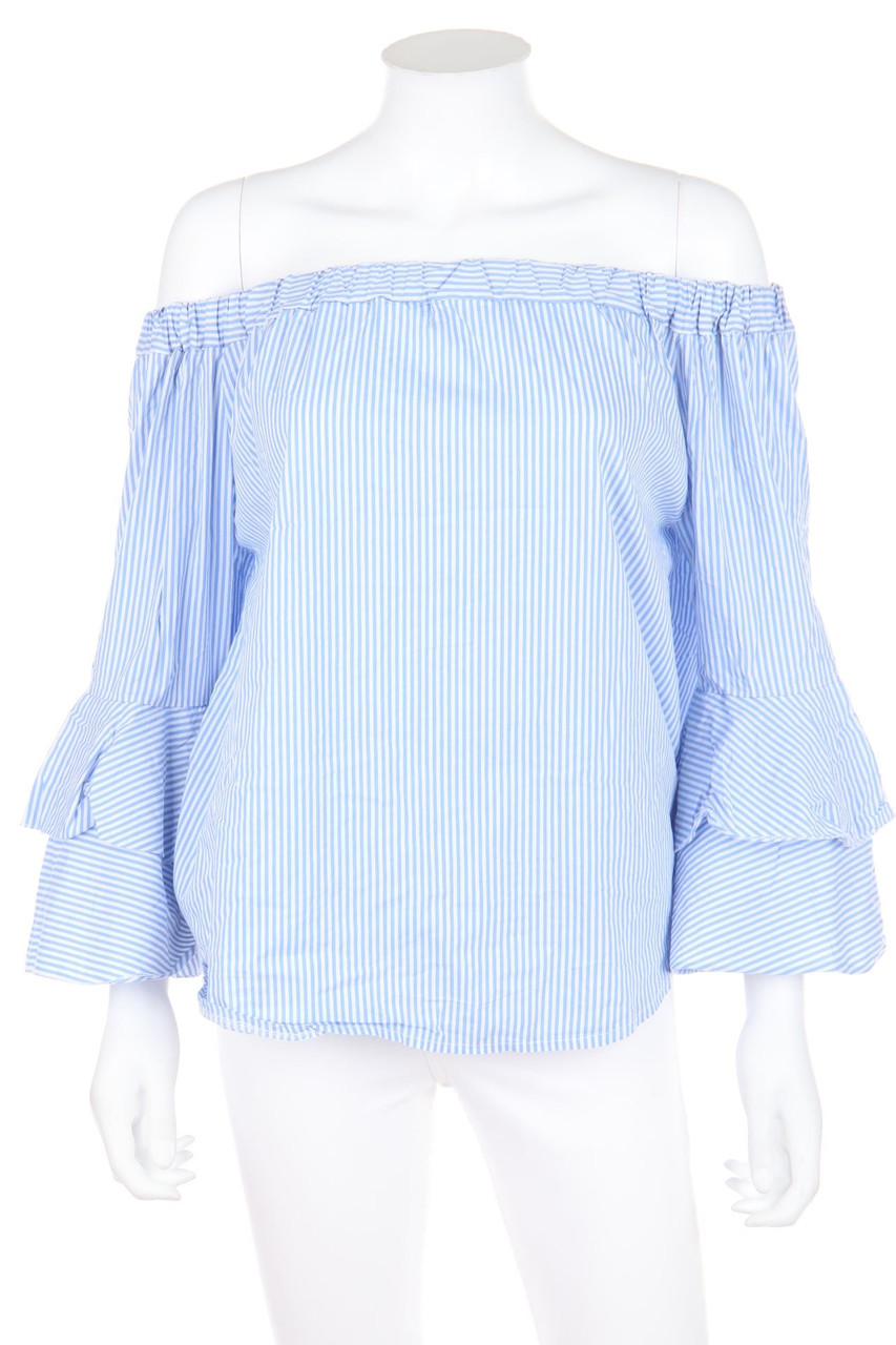 TODAY - Off-the-shoulder blouse with Stripes - M