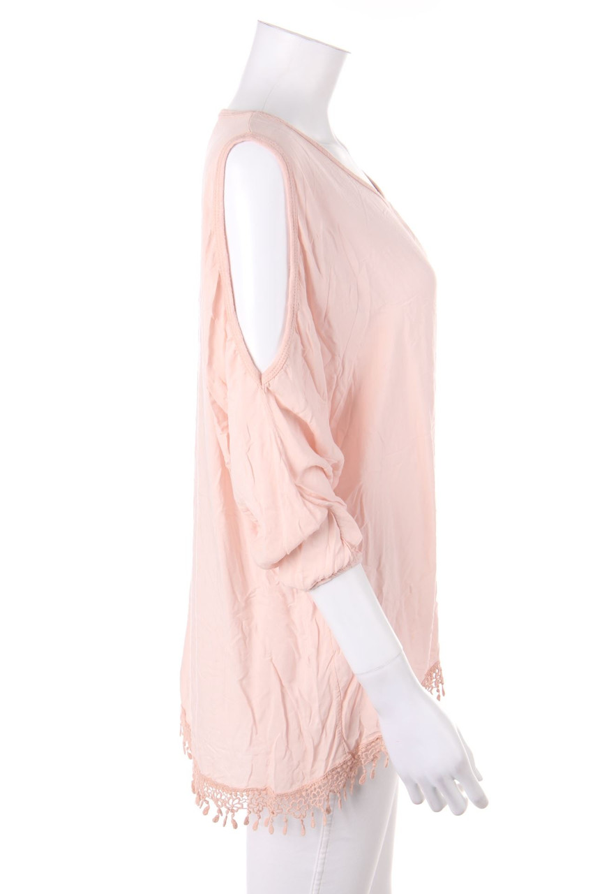 No Label - Blouse with Batwing Sleeves - M