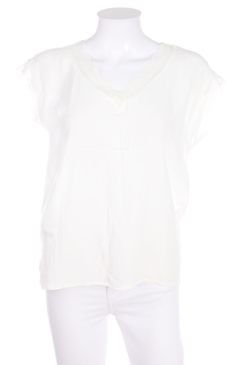 promod - Blusentop mit Spitzen-Einsatz - D 36