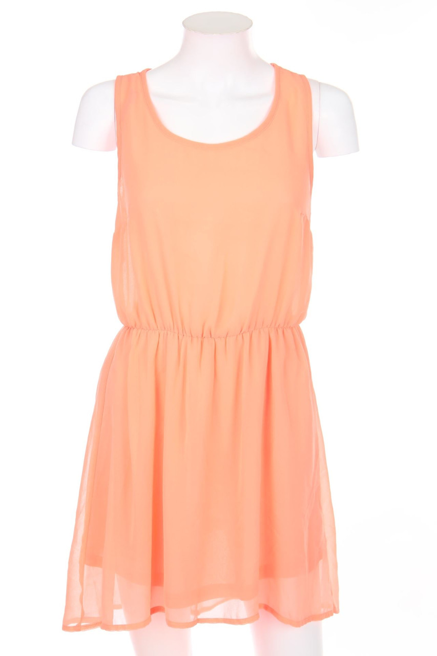 H&M DIVIDED - Neon-Chiffon-Kleid mit Gummizug - D 36
